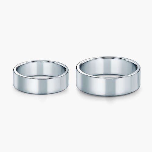Obrączki ślubne: platyna, płaskie, 6 mm